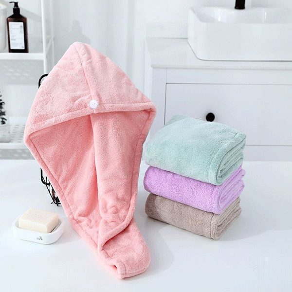 Mikrofiber hårhandduk, supersugen, snabbtorkande, frisyr 3
