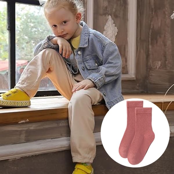 Barns Strømper 8 Par Småbarns Bomullssokker Barn Gutter Rosa + Kaffe KLB
