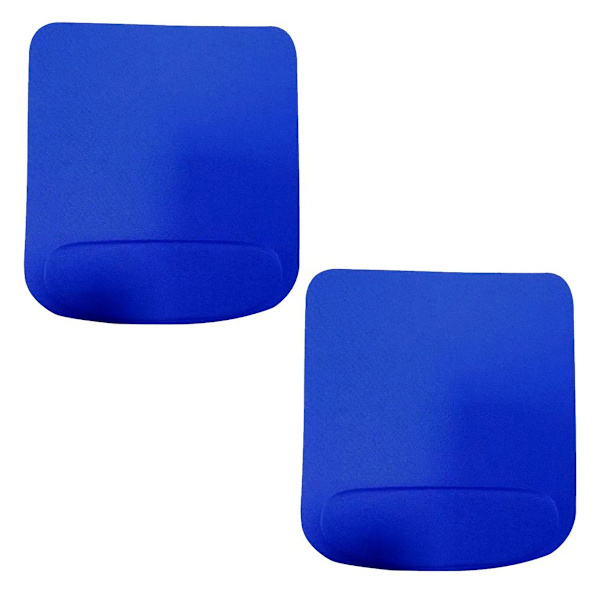 2 stk musematte med håndleddsstøtte ergonomisk smertelindring blå