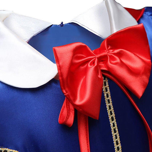 Snehvide Prinsessekjole Børnepige Kappe, Halloween Fødselsdagsfest Karneval Kostume 7-8years