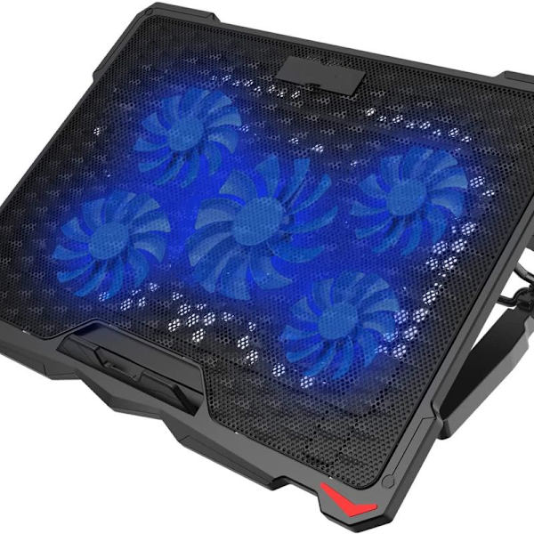 C5 Gaming Laptop Cooler Kjøleplate, Bærbar PC Vifte Kjølestativ, 5 Vifter