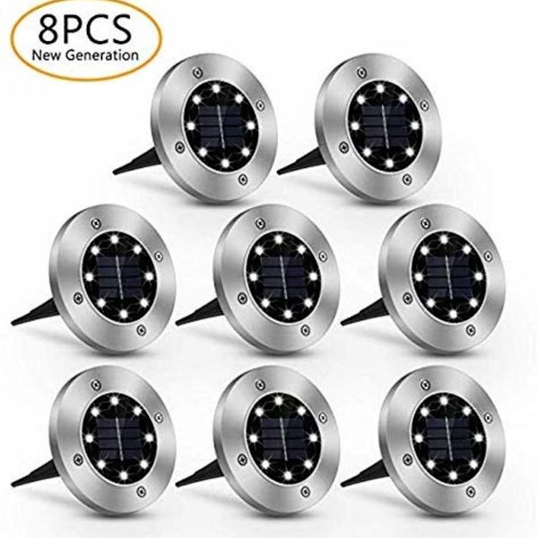 Solcellelamper for utendørs hagelys IP65 vanntette LED-innfelte spotlights KLB