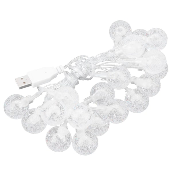 USB-strenglys, 20 LED-er, krystallboble, sfærisk, dekorativ KLB