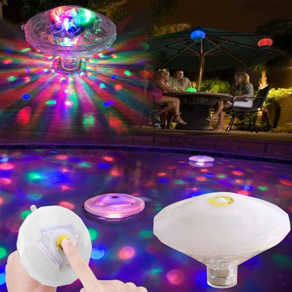 LED-damlys, badelys, farverig pool flydende lampe, festdiskotek KLB