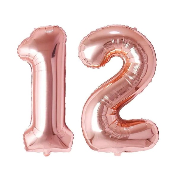 Ballon nummer 12, kæmpe folieballon nummer fødselsdagsdekoration, dekoration til KLB