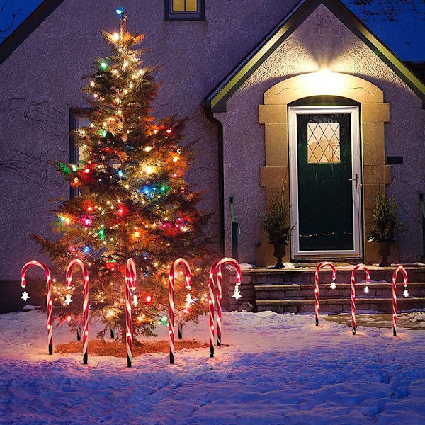 Festive LED solcelle-fe lys - 8 stk julestjernelys KLB