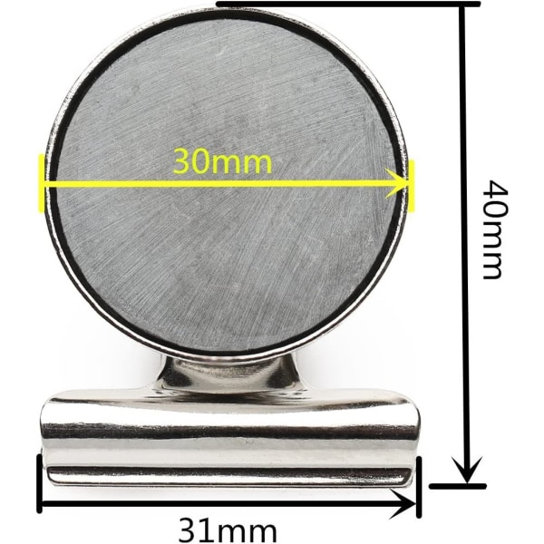 Starka Magnetiska Klämmor Tunga Kylmagnetiska Klämmor 31mm Bredd Pack med 12 Repskyddande Magneter Snap-On Magneter Perfekt för Användning i Hemmet, Kontoret