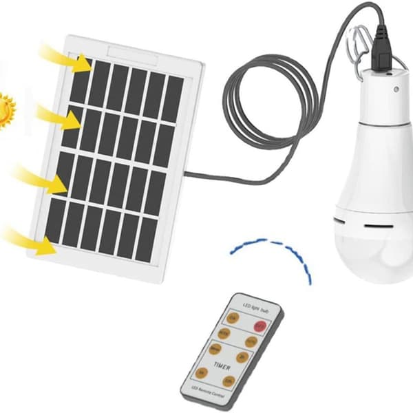 Pakke med 2 solcellelamper 9W LED solcellelampe sollamper bærbare KLB