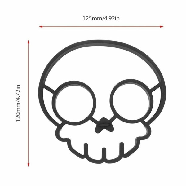 Kjøkkenredskap i silikon for steking av egg og pannekaker i hodeskalleform