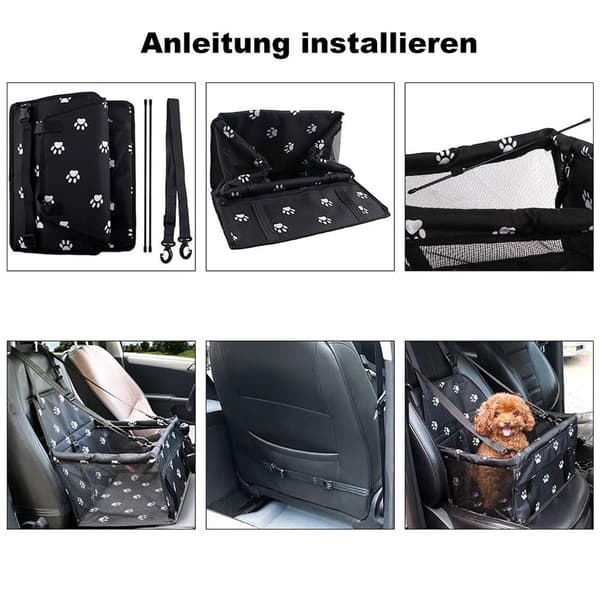 Bilsäte för hundar och katter, förstärkt version, bärbar och KLB