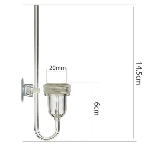 Akvarium CO2-diffusor 2 i 1 med integrerad bubbelräknare M KLB