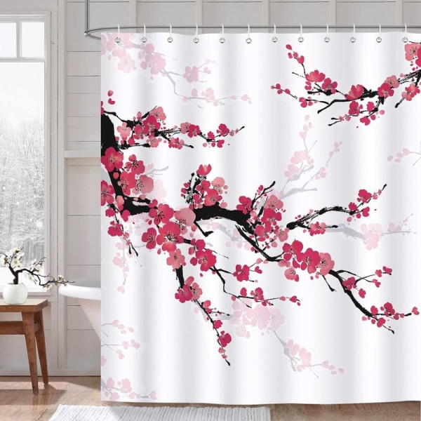 Sakura hometta kestävä pestävä suihkuverho kylpyhuoneeseen