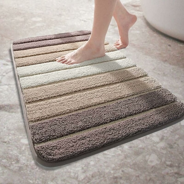 Badrumsmatta - 50x80, badrumsmatta, halkfri badrumsmatta, maskintvättbar, supermjuk mikrofiberabsorberande badrumsmatta brun KLB
