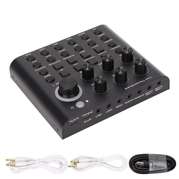 V8P live-ljudkort, one-touch mute, röstförändring, dubbla mikrofoner KLB