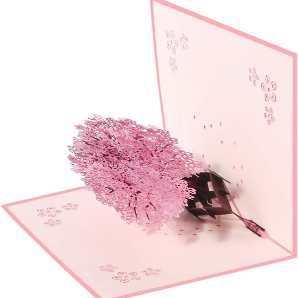 3D card, birthday card, pop up 3D card, greeting card with envelope, pink KLB