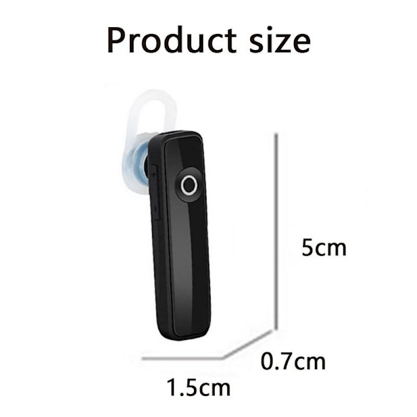 Bluetooth-headset, trådlöst headset för handsfree-samtal i svart