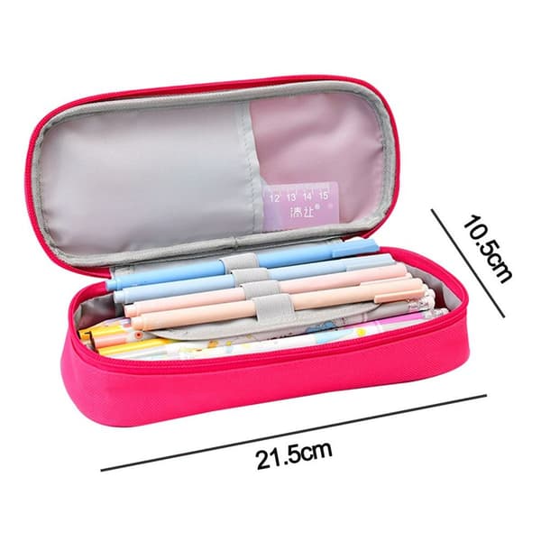 Pencil Case Pen Case Stor Kapacitet Student Stationery Rose Red KLB