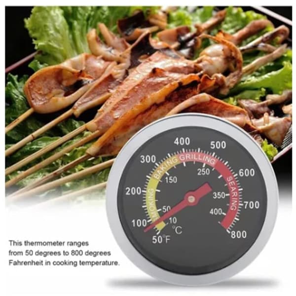 50 800℉/10°C - 400°C Grilltermometer i rostfritt stål för utomhusgrillning