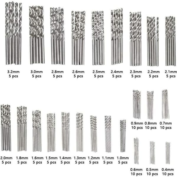 150 stk. Twist Drill Sæt HSS Titanium Mikro Drill Mikro Bit Sæt Værktøjer 0,4mm-3.