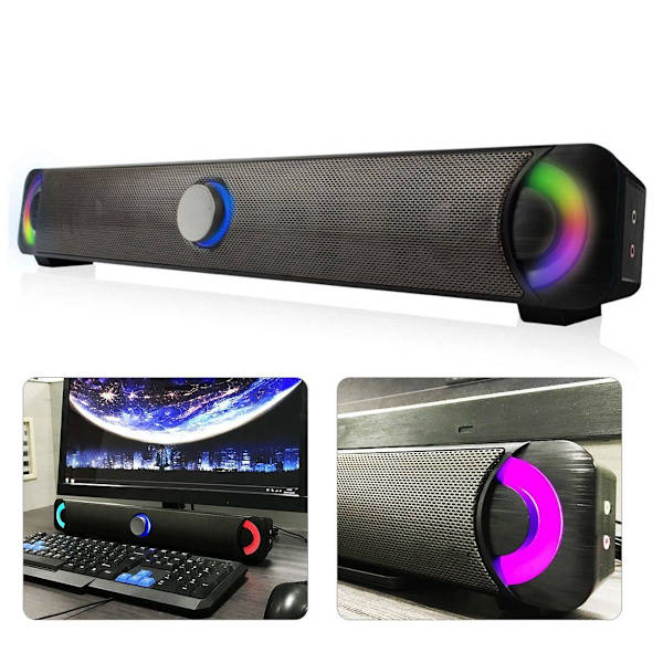Smalody 9014 trådløs Bluetooth-høyttaler, fargerik LED KLB