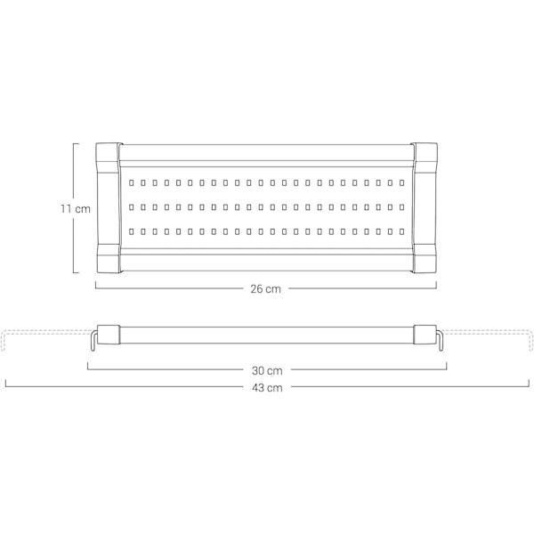G2 LED-akvariebelysning, vandtæt LED-strimmel med controller, hvidt og blåt lys, 3 valgfrie timertilstande, 30-43 cm LED-akvarielampe, 6 W