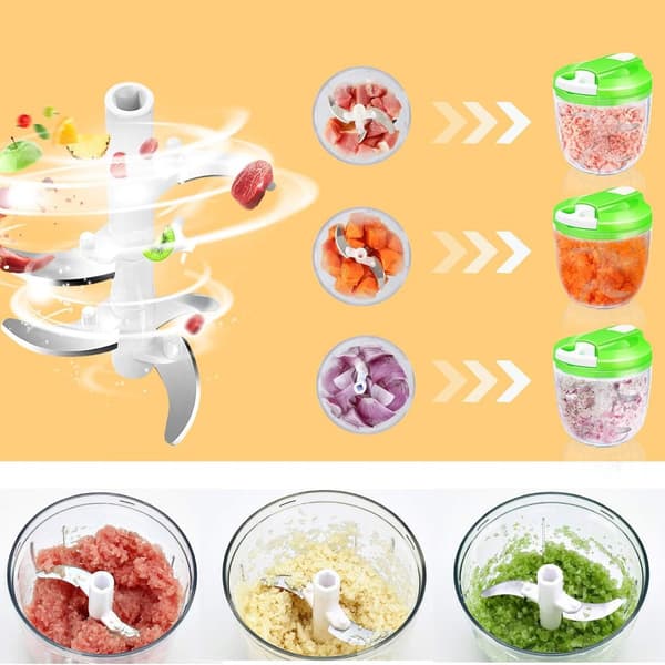Løghakker med kabel, 900ML løghakker foodprocessor