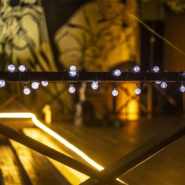 Utomhus solcellslampor, 7M 50 LED solcellslampor vattentäta IP44 bubbla ba
