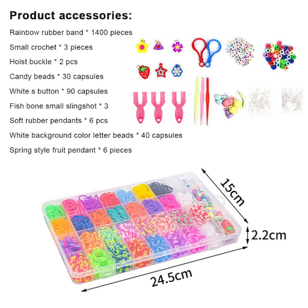 Armband Craft Kit med färgade band, Loom Armband Craft Kit för barn KLB