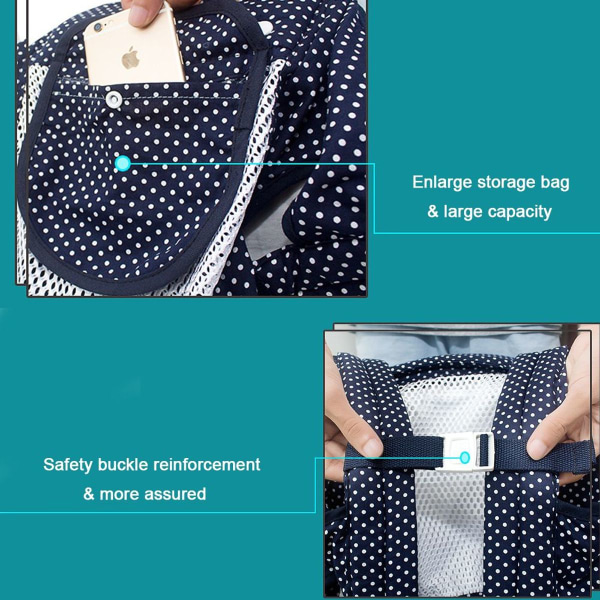 Baby Carrier med justerbart hofte sete, dekket baby carrier, Wavelet Dot Fabric Style KLB