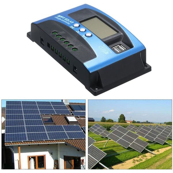 Dobbel USB LCD-skjerm solcellelader 40A MPPT Automatisk solcellelåder