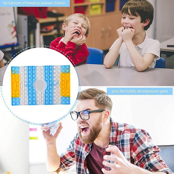 1 st schackbräde tryck bubbla sensorisk leksak blå och vit KLB