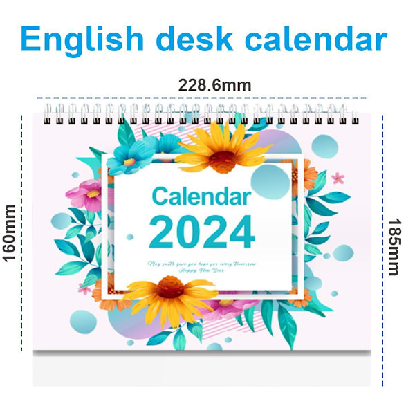 2024 Pöytäkalenteri - Seisova Kääntötyöpöytäkalenteri 2024, Tammikuu 2024-Joulukuu Style1 KLB