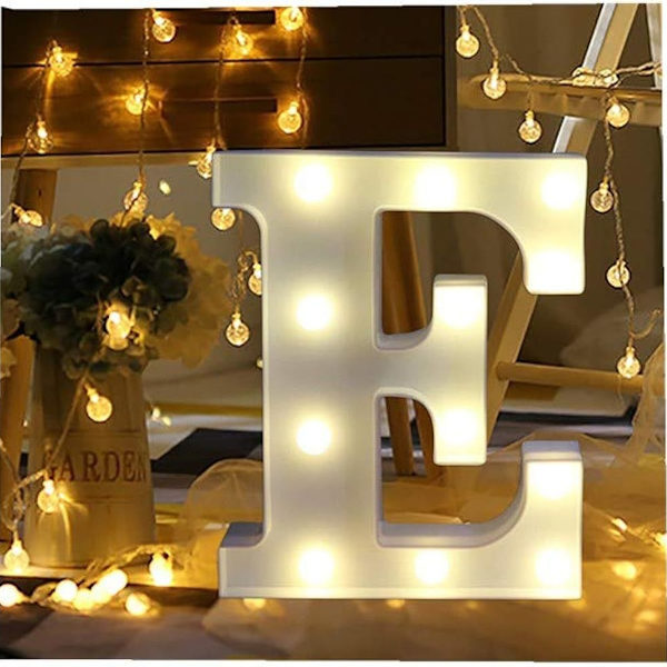 Dekorativ LED-bokstav Marquee-skylt med lampor E A 22 x 18 x 4 cm KLB