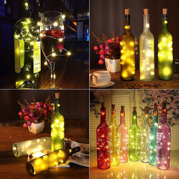 20 LED-flaskkorkar, batteri, bröllopsdekoration, 2M KLB