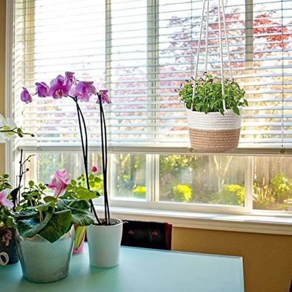 Hængende planteophæng, macrame planteophæng, håndlavet bomuld