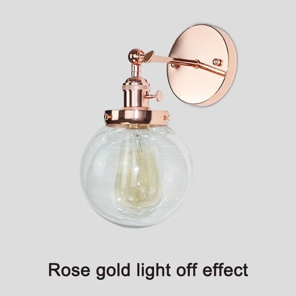 Modern rund klar glas väggbelysning vägglampor roséguld KLB