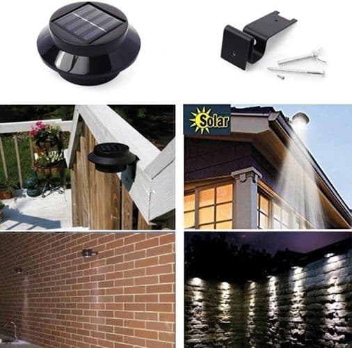 6-pack solcellslampor för takränna, staket, tak