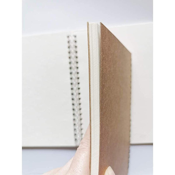 Noteblok A5 spiralbundet notesbog blank skitseblok kraftpapir 2 stk
