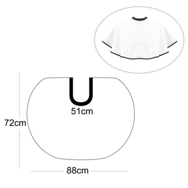 Makeup Cape, Beauty Salon Shorty Smock för Kunder, Salong Vit