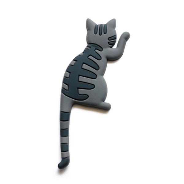 Magnetisk katt svansformad kylskåpskrok, 4 multifunktionella förvaringsställ