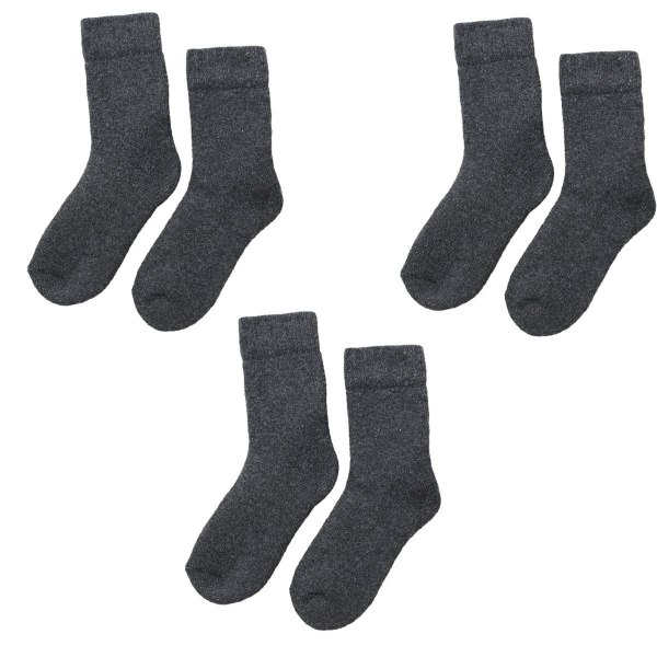 3 paria lämpimiä sukkia syksyyn ja talveen, pehmustetut vasikkasukat tummanharmaa KLB