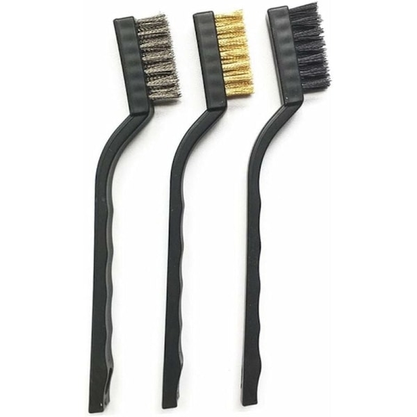 3 stk. stålbørste (nylon, messing, rustfrit stål) KLB