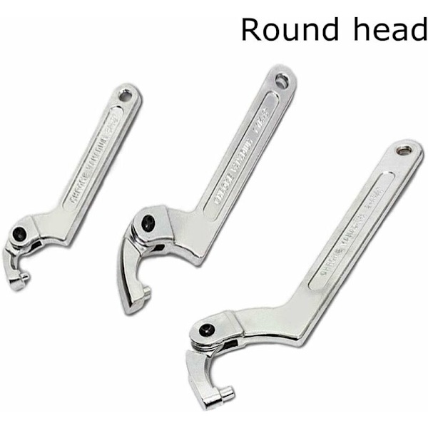 Chrome Vanadium Justerbar Krog Nøgle C-Nøgle Værktøj 51-120 mm - 3 Rundt Hoved KLB
