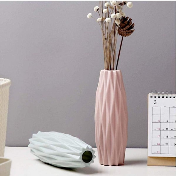 Nordisk Imitation Blomsterpot Origami Plast Vase Flaske Stue Kerne