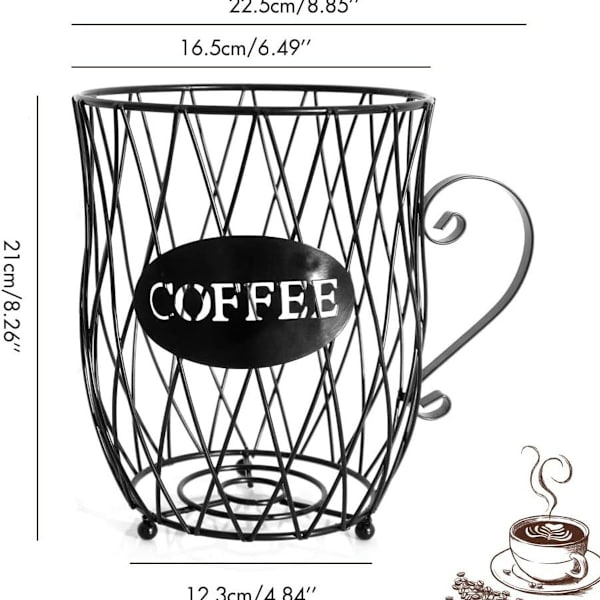 Kaffe kurv, kaffestativ, kaffekapsel, kaffebønneholder, kaffekapselkurv, KLB