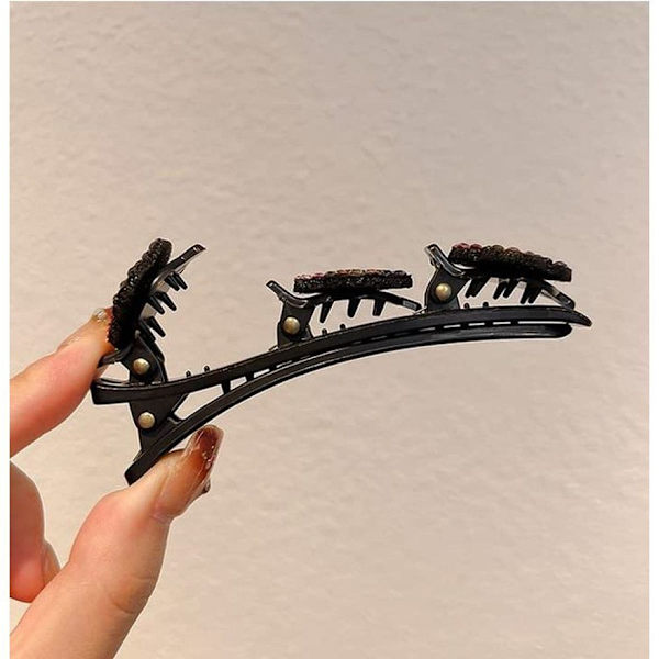 Glittrande kristallhårnål - klöverdesign