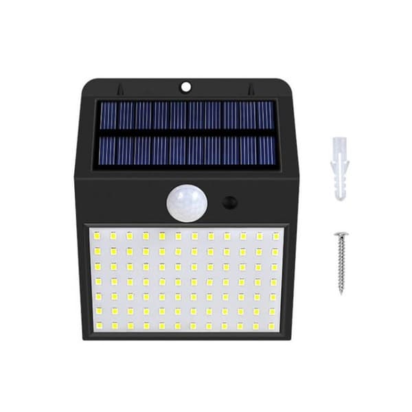 LED Solcelle Sensor Lys Vanntett Smart Lysstyring Vegglampe (Kald Hvit)