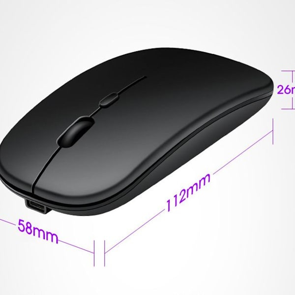 Trådløs Mus, Bluetooth Trådløs Mus Ergonomisk Bærbar Mus KLB