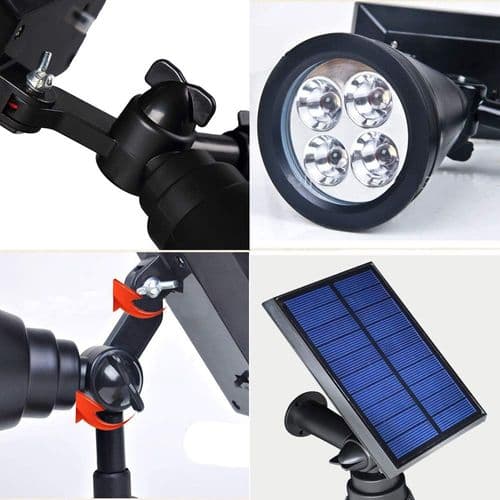 2x LED solcelle spotlight havelys landskabsspotlight til haven