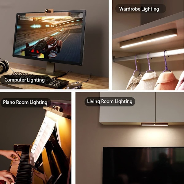 LED-badrumsspegel 4W USB-laddbar ljus träskåpslampa touch-dimmbar